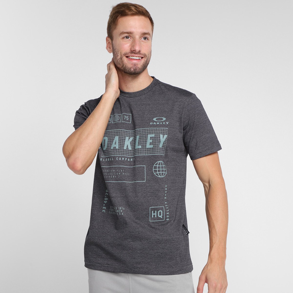 Camiseta Oakley Mod Global Tag Heather Masculina