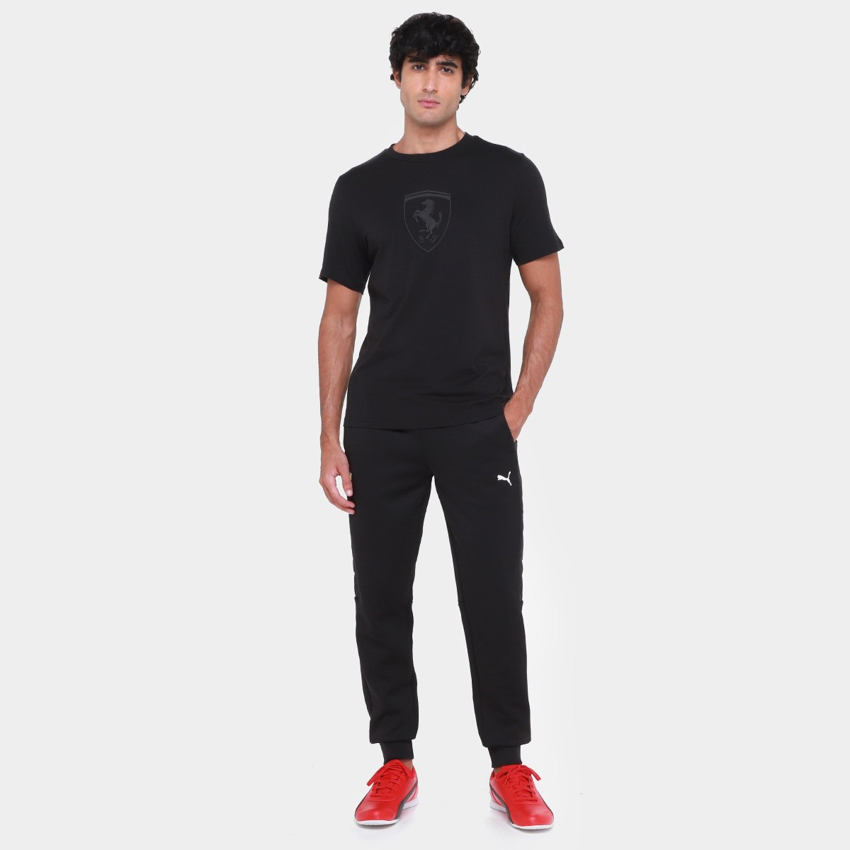 Camiseta Puma Ferrari Race Big Shield Tonal Masculina - Tam: M - 3