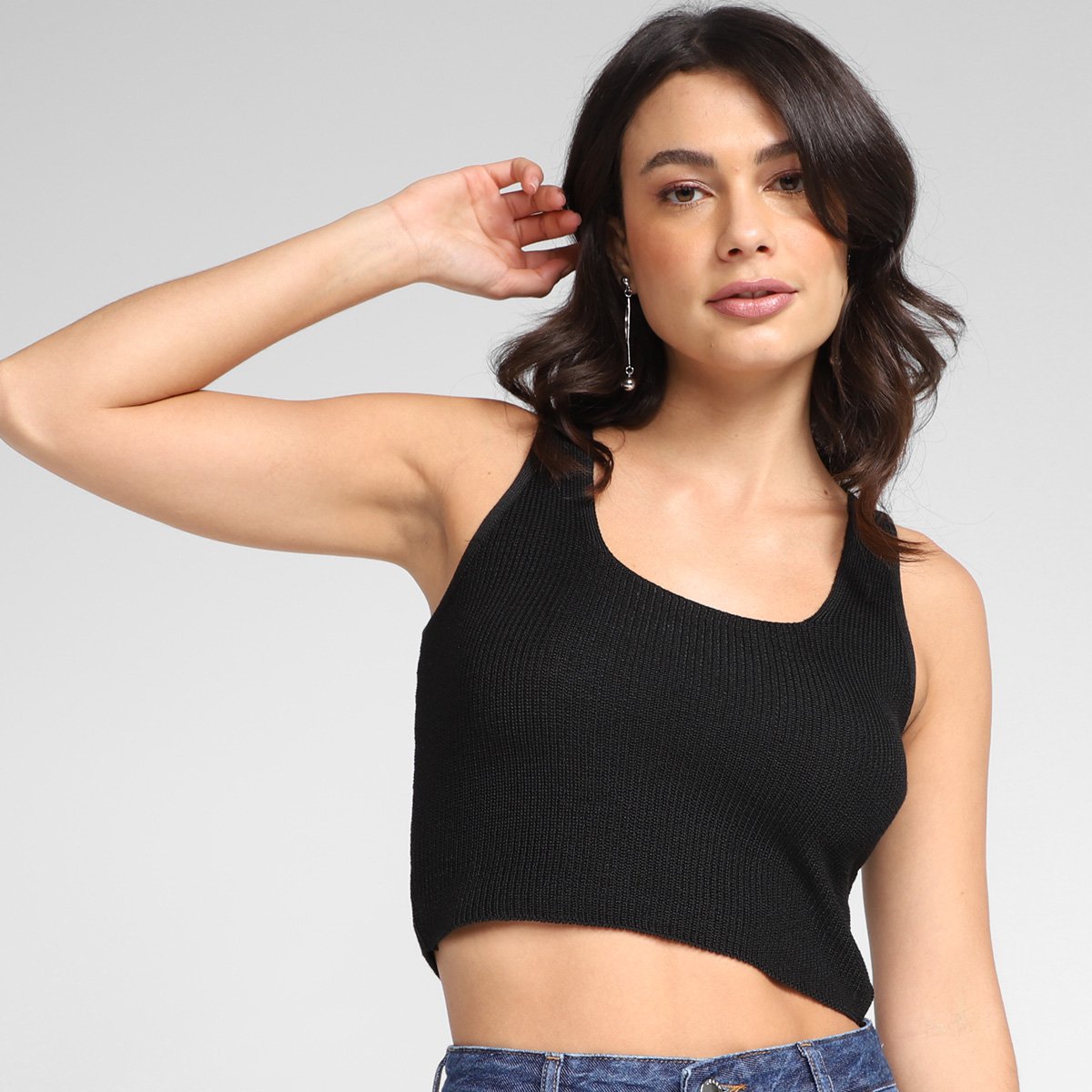 Regata Dzarm Tricô Cropped Feminina - Tam: G - 1