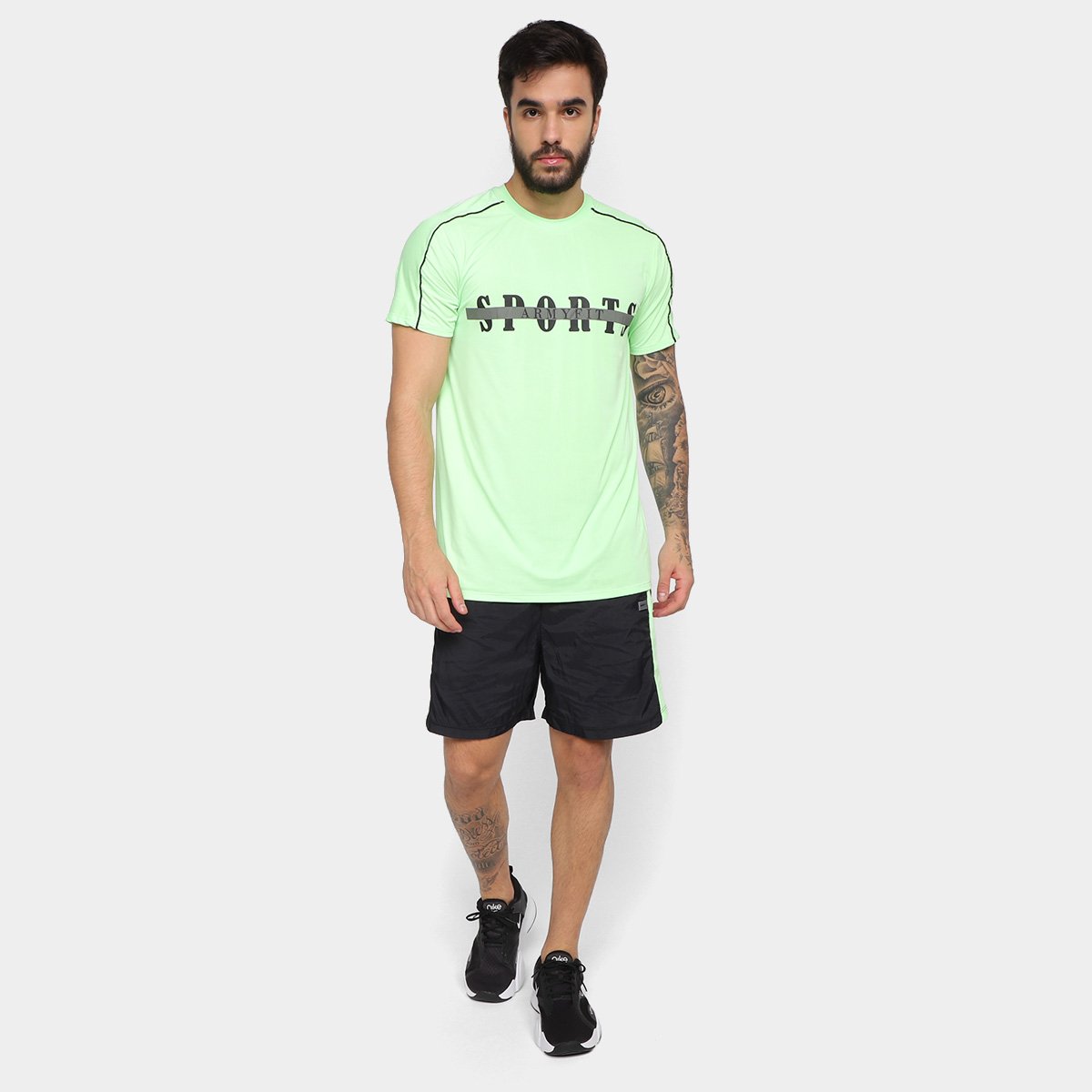 Bermuda Estilo Do Corpo Dupla Gym Masculina - Tam: P - 3