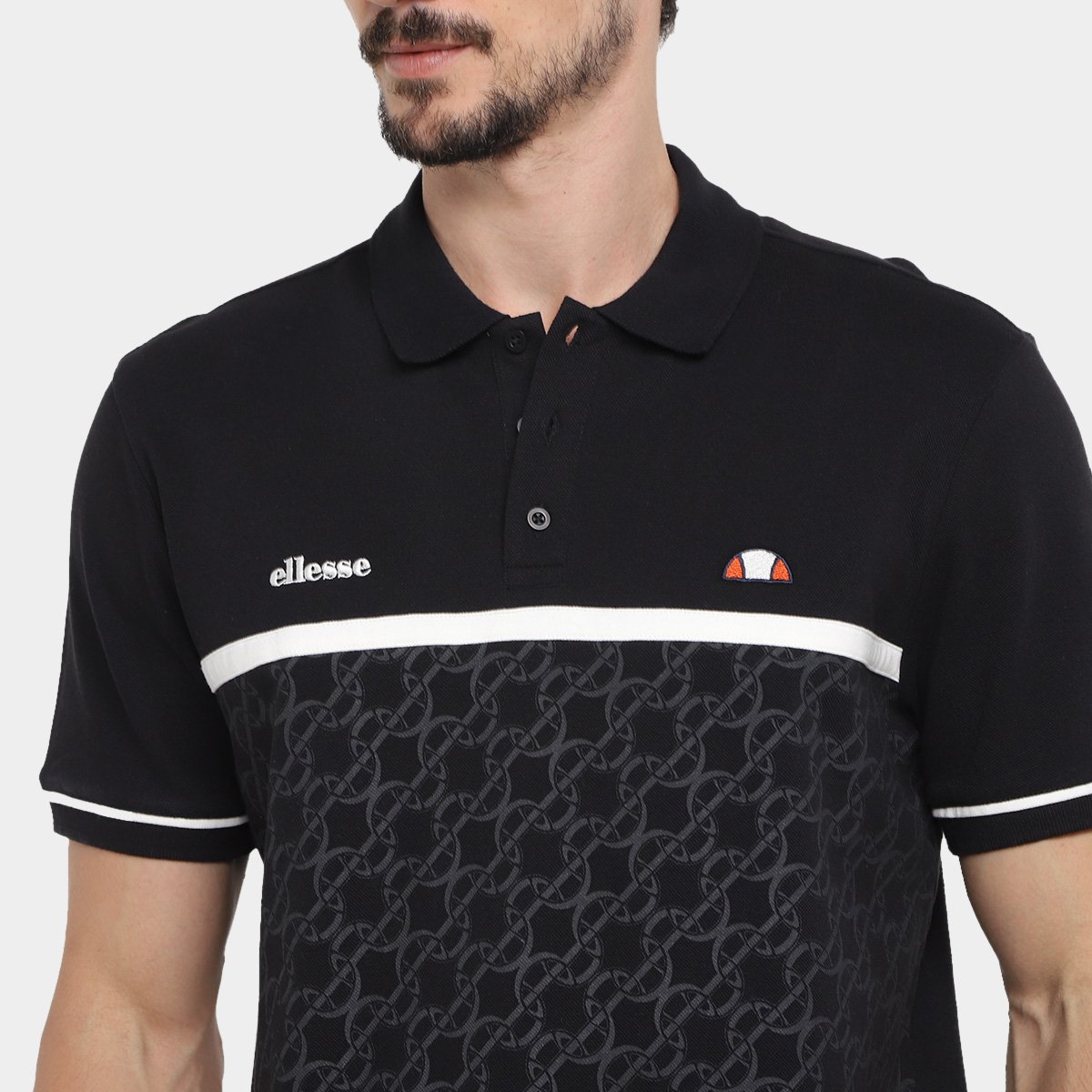 Camisa Polo Ellesse Recorte Full Print Masculina - Tam: P - 2