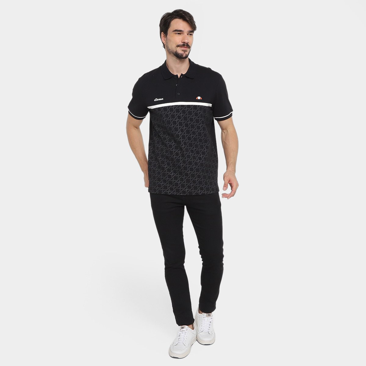 Camisa Polo Ellesse Recorte Full Print Masculina - Tam: P - 3