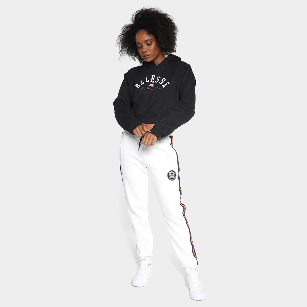 Blusa Moletom Cropped Ellesse Com Capuz Feminina - Tam: P - 3