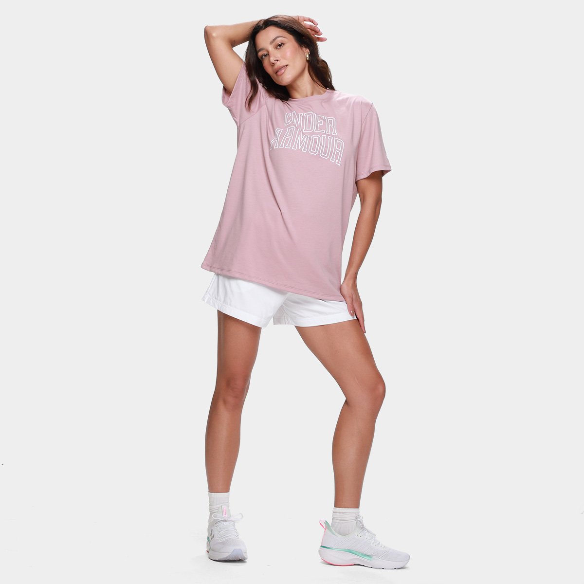 Camiseta Under Armour MC Rival OS Camp Feminina - Tam: P - 3