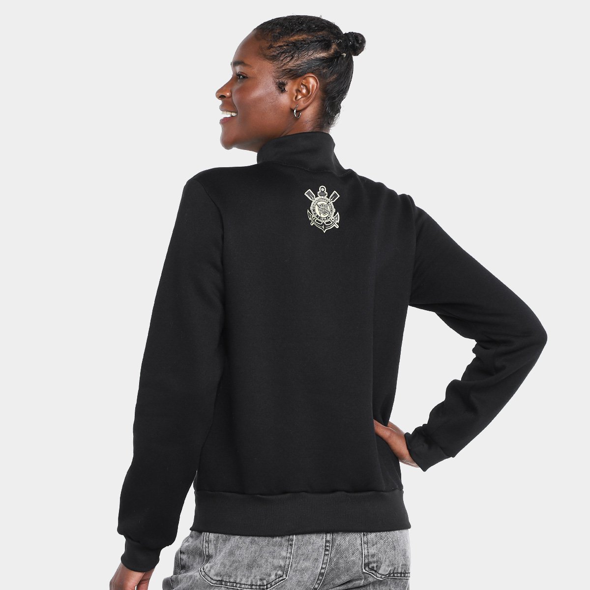 Moletom Corinthians Gola Alta Feminino - Tam: G - 1
