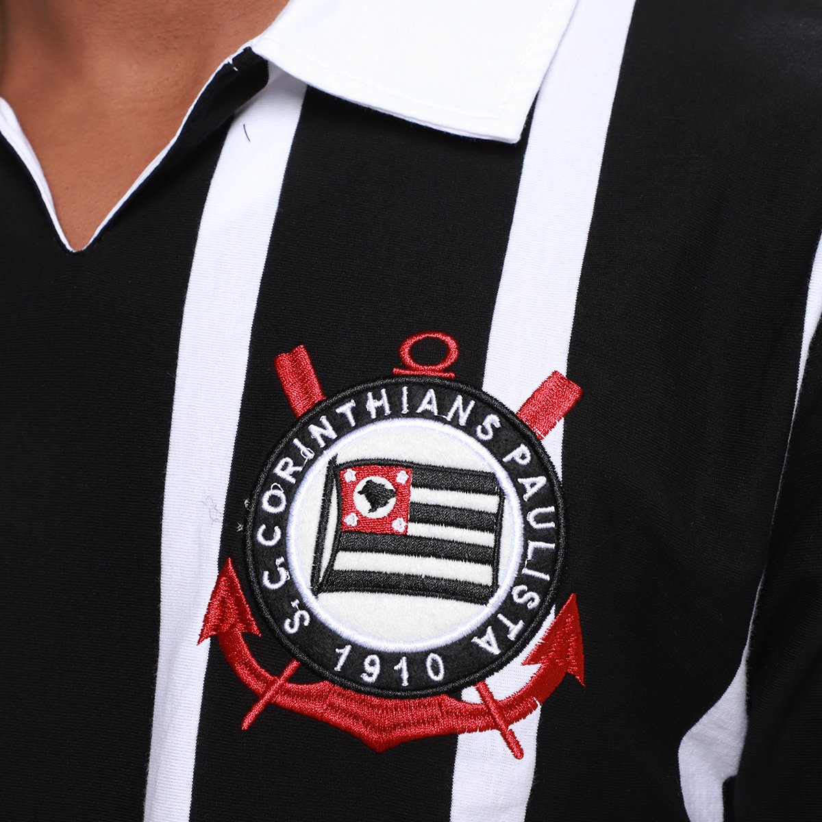 Camiseta Corinthians Centenário Bordada Masculina - Tam: P - 2