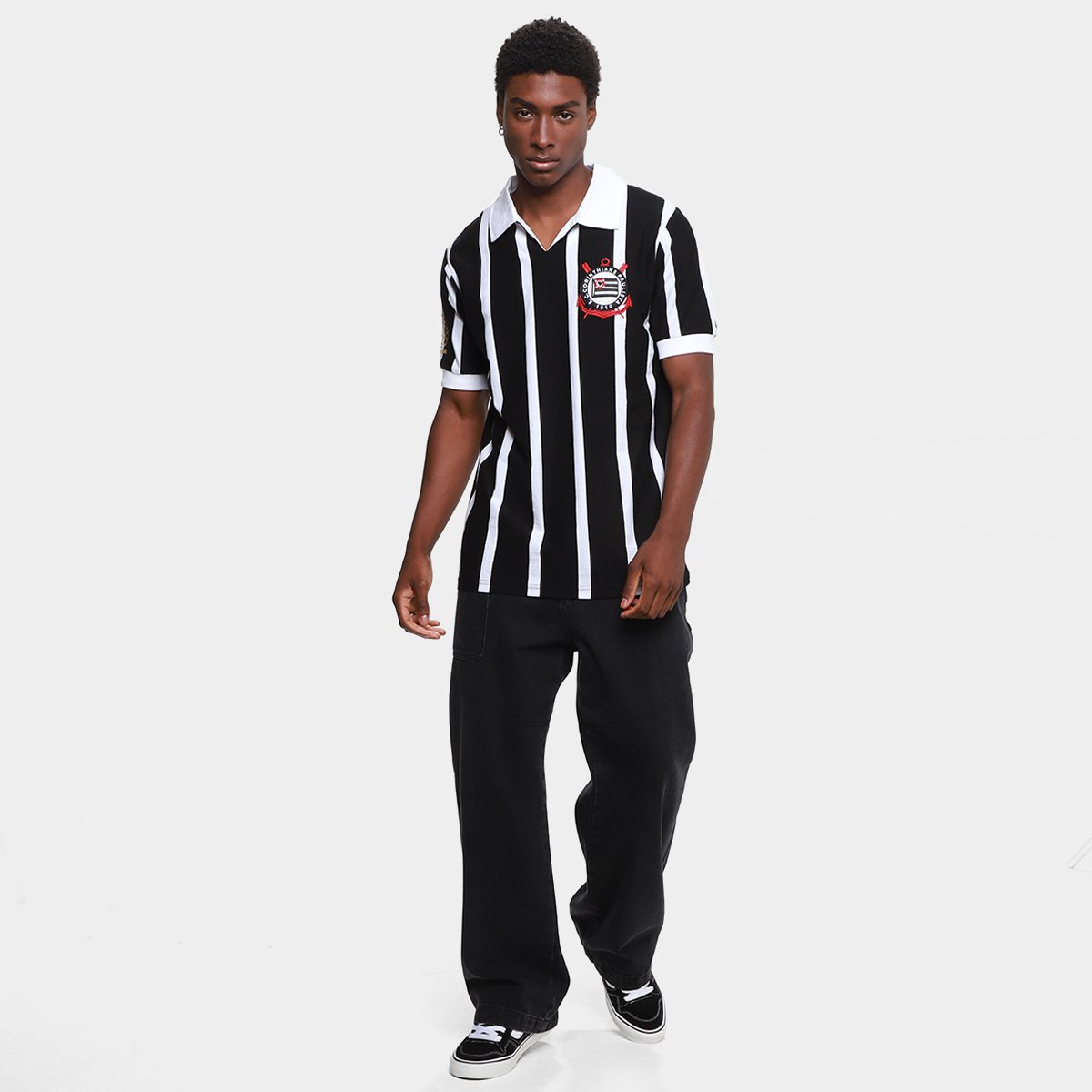 Camiseta Corinthians Centenário Bordada Masculina - Tam: P - 4