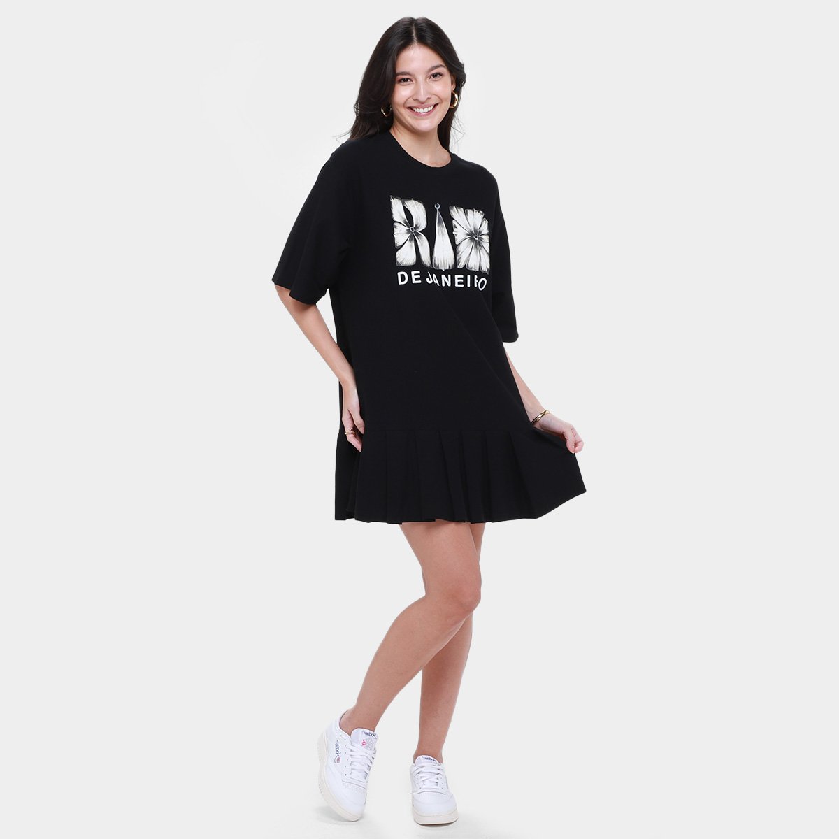 Vestido Curto Farm Pregas do Rio Flor - Tam: G - 4