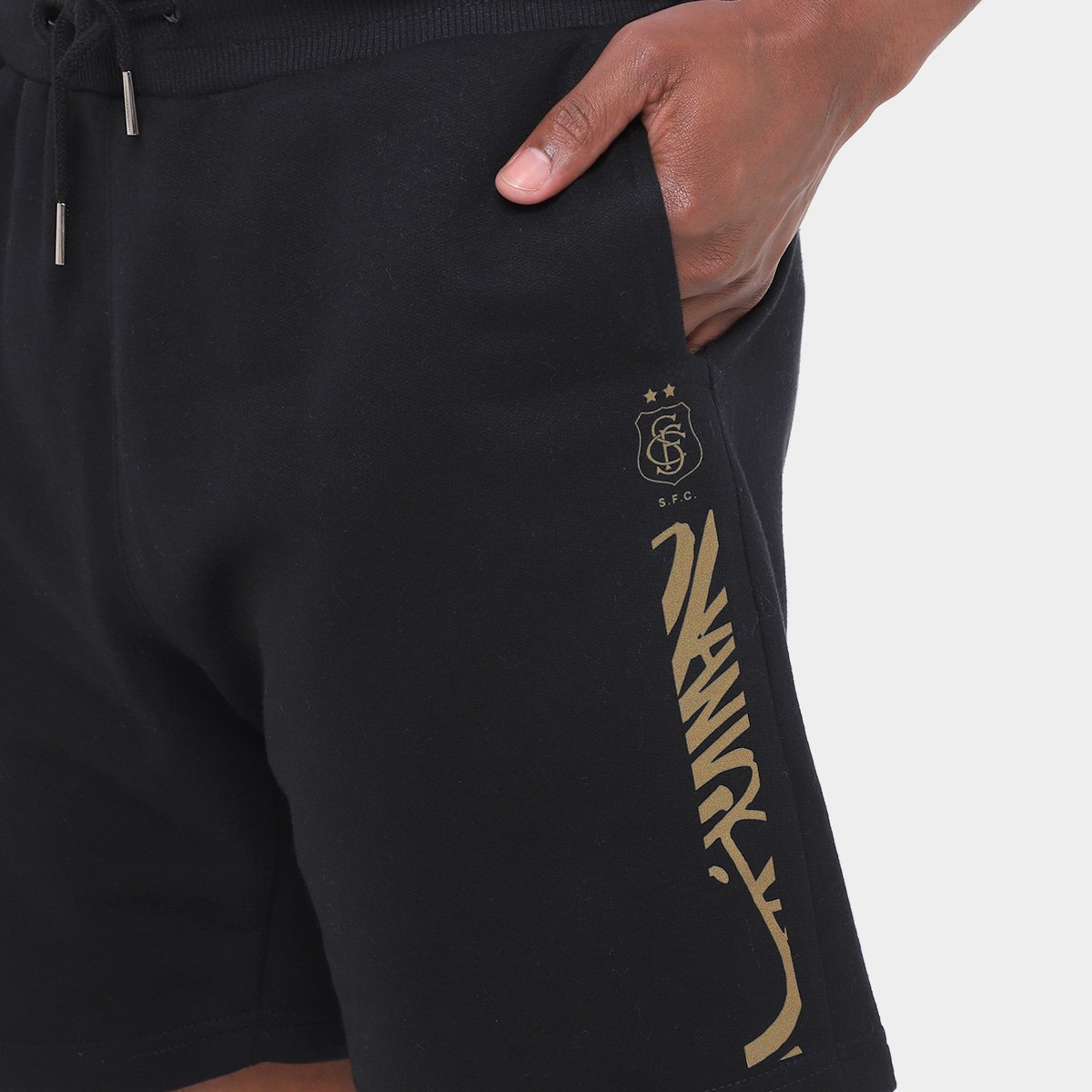 Bermuda de Moletom Santos Futebol Arte Masculina - Tam: P - 2