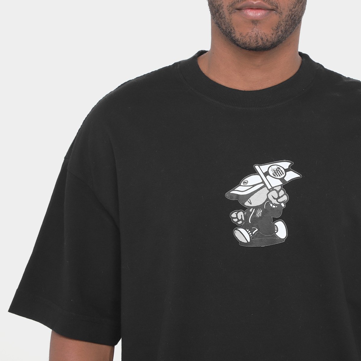 Camiseta Oversized Santos Pela Bandeira que Ensina Masculina - Tam: P - 2