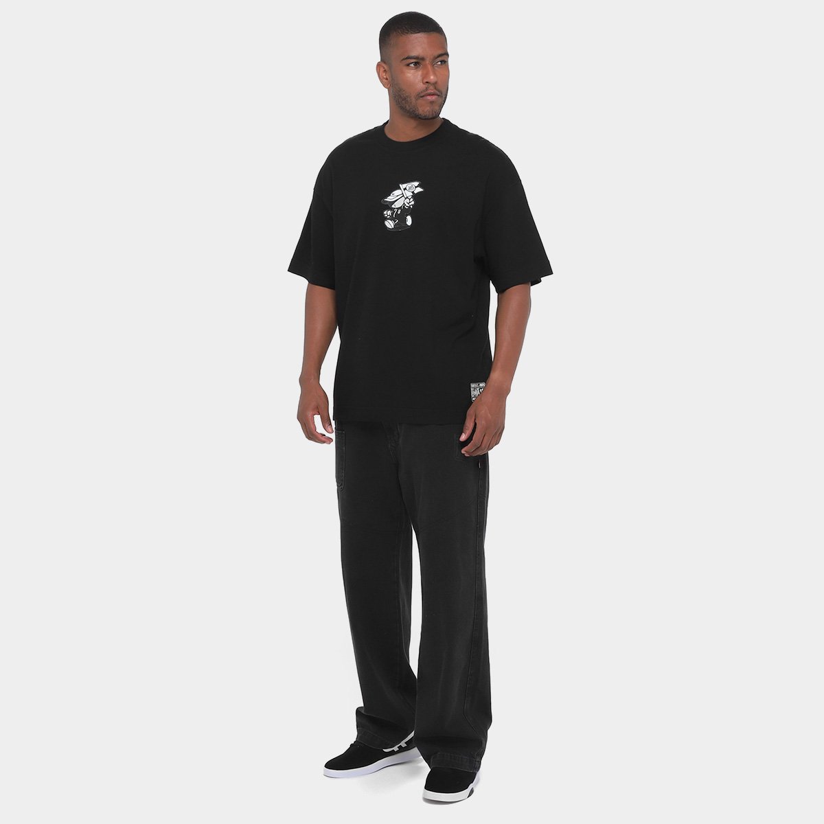 Camiseta Oversized Santos Pela Bandeira que Ensina Masculina - Tam: P - 4
