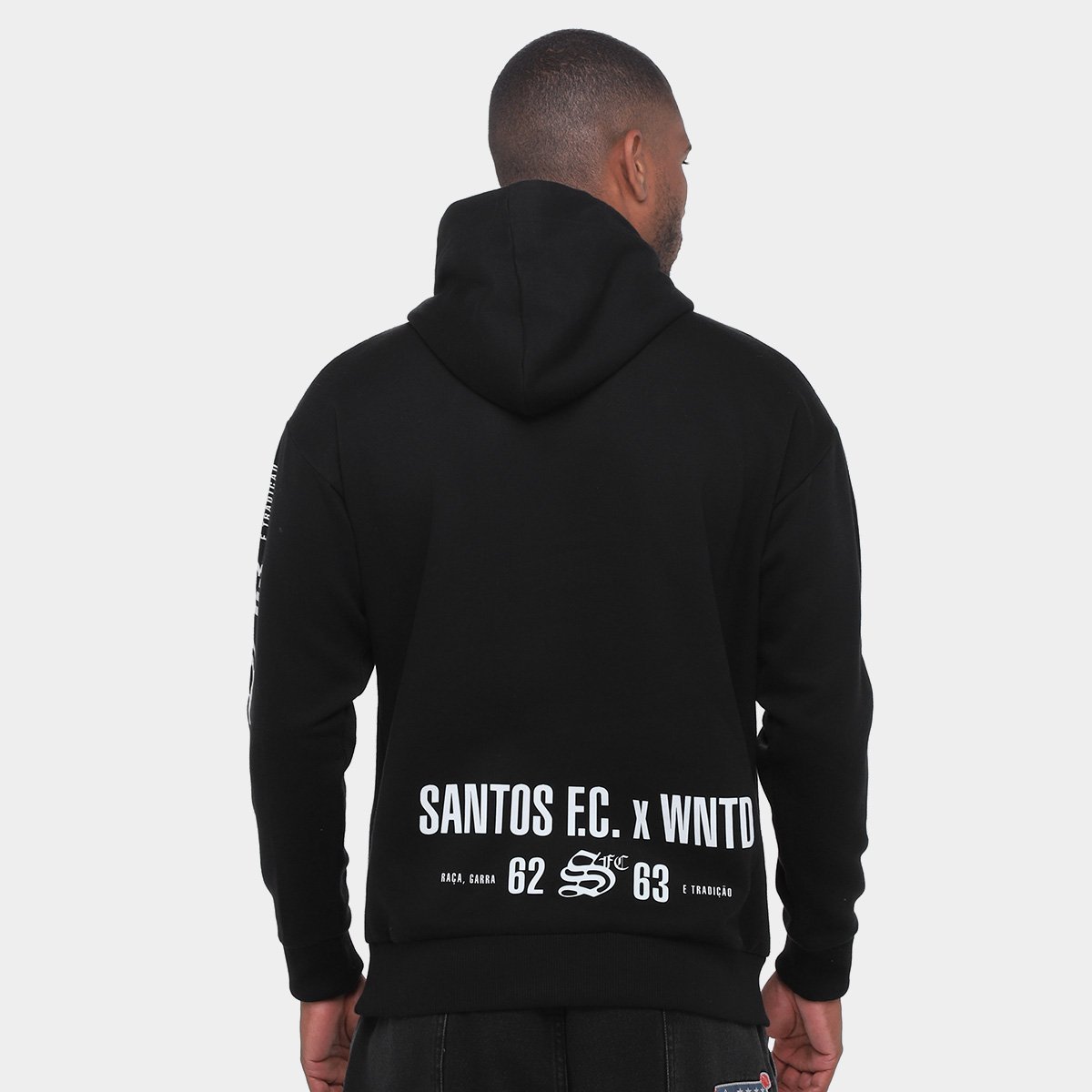 Moletom Com Capuz Santos Raça Garra e Tradição Masculino - Tam: P - 1