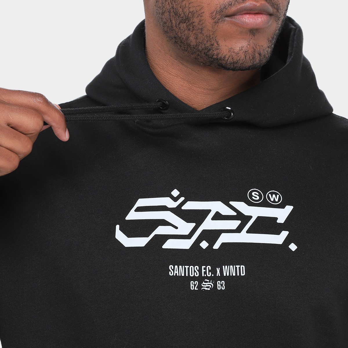 Moletom Com Capuz Santos Raça Garra e Tradição Masculino - Tam: P - 2