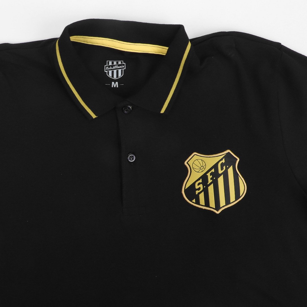 Camisa Polo Santos RetrôMania Ouro Vintage Masculina - Tam: P - 3