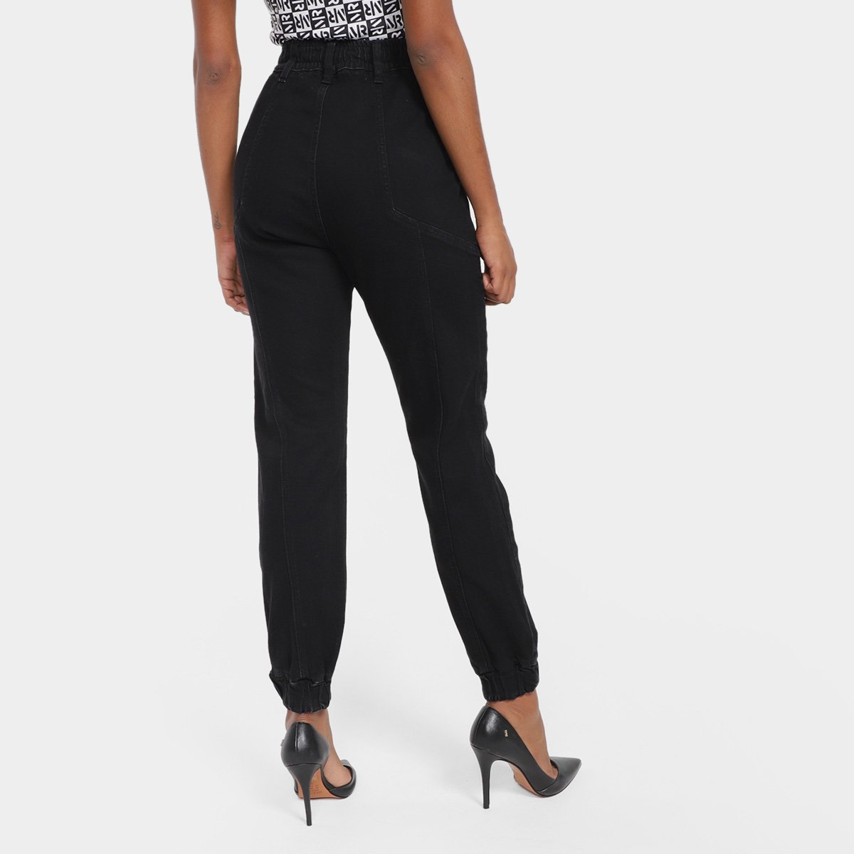 Calça Jeans Jogger Morena Rosa Cintura Alta Feminina - Tam: 36 - 2