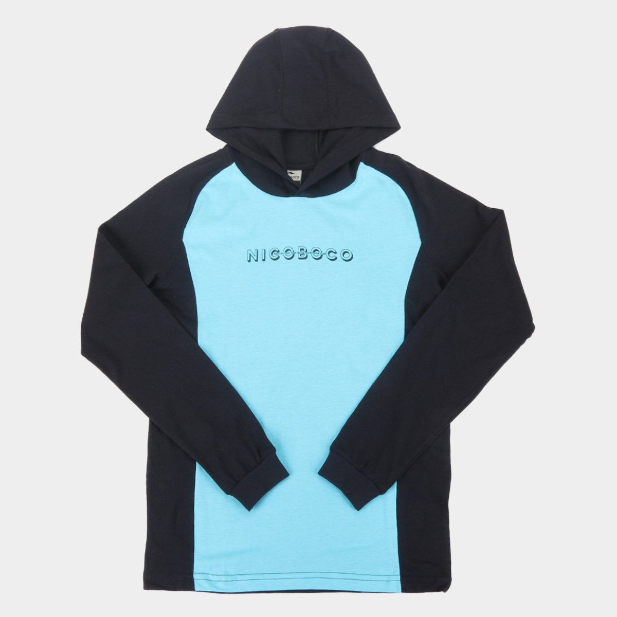 Camiseta Juvenil Nicoboco Manga Longa Water Capuz Masculina