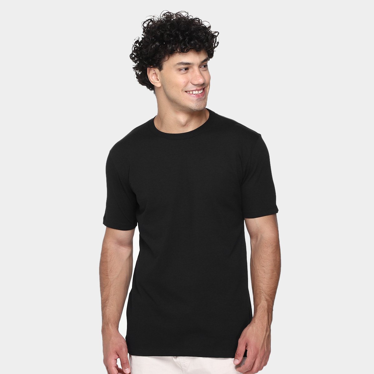 Kit Camiseta Nicoboco Slim Fit Black Com 3 Masculina - Tam: P - 1