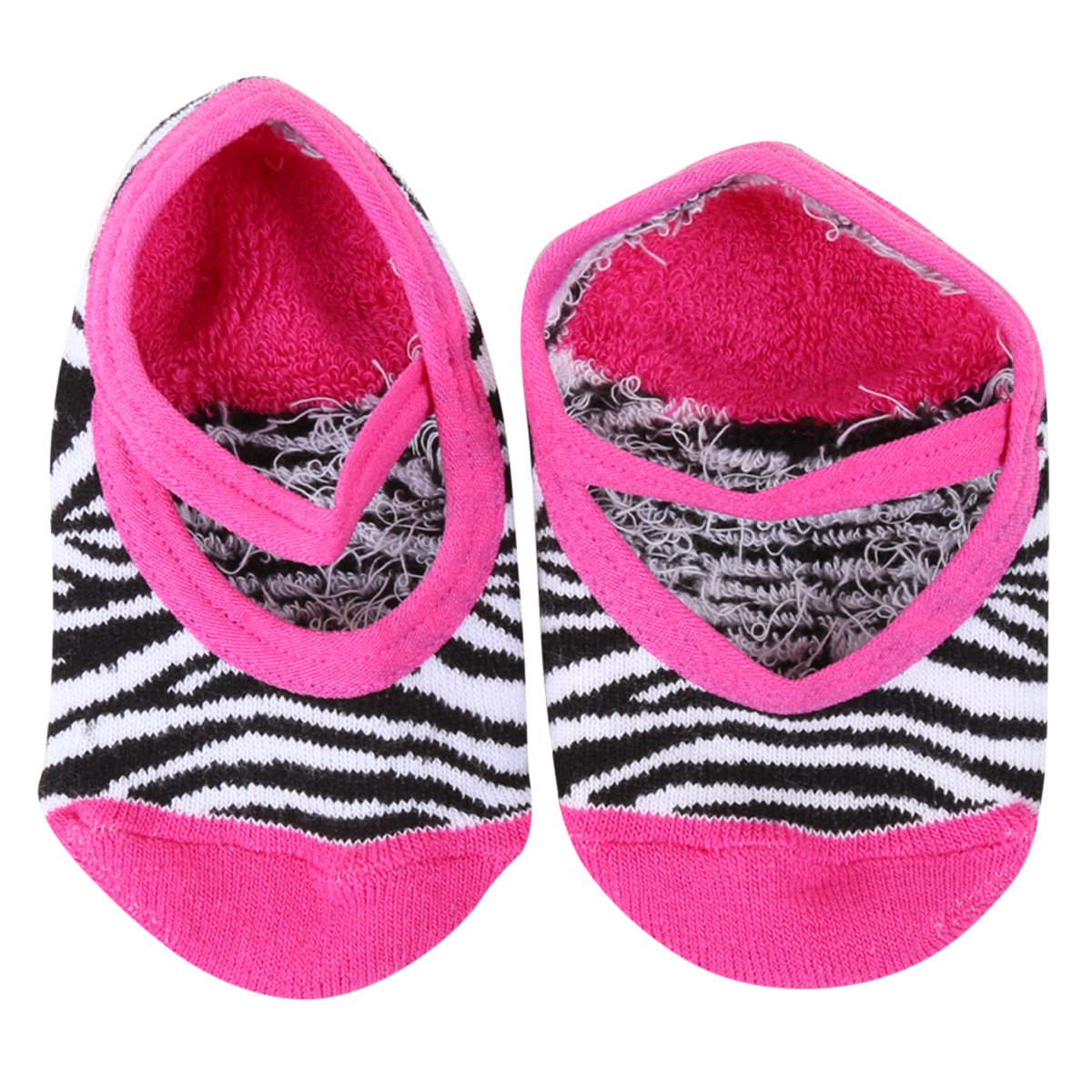 Meia Infantil Cia da Meia Sapatilha Antiderrapante Zebra Feminina