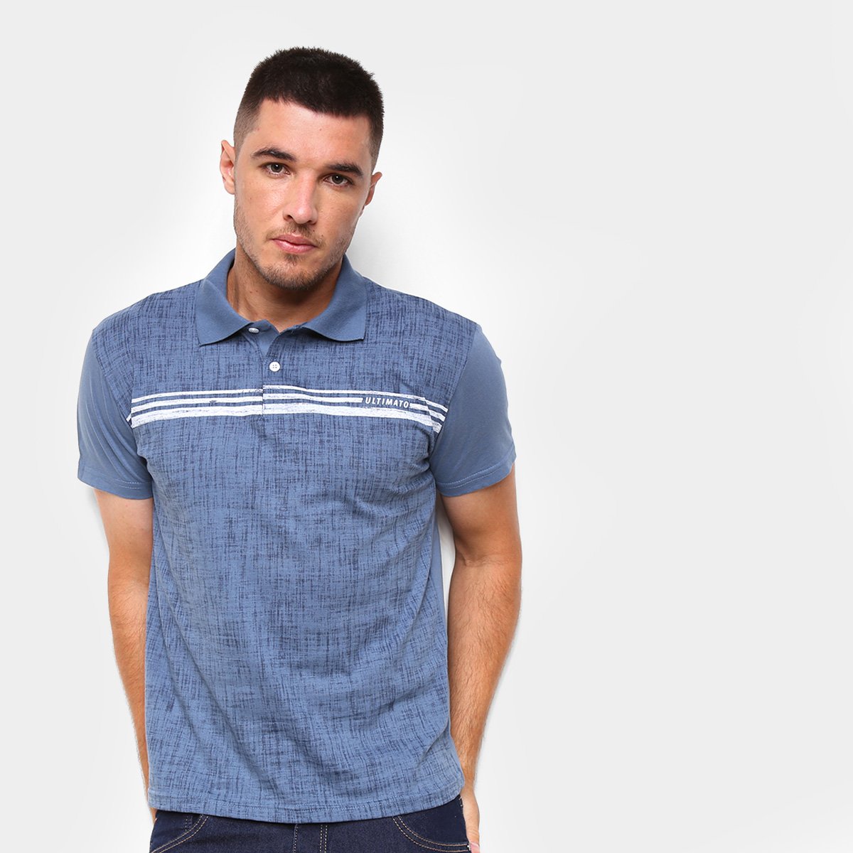 Camisa Polo Ultimato Meia Malha Estampada Masculina