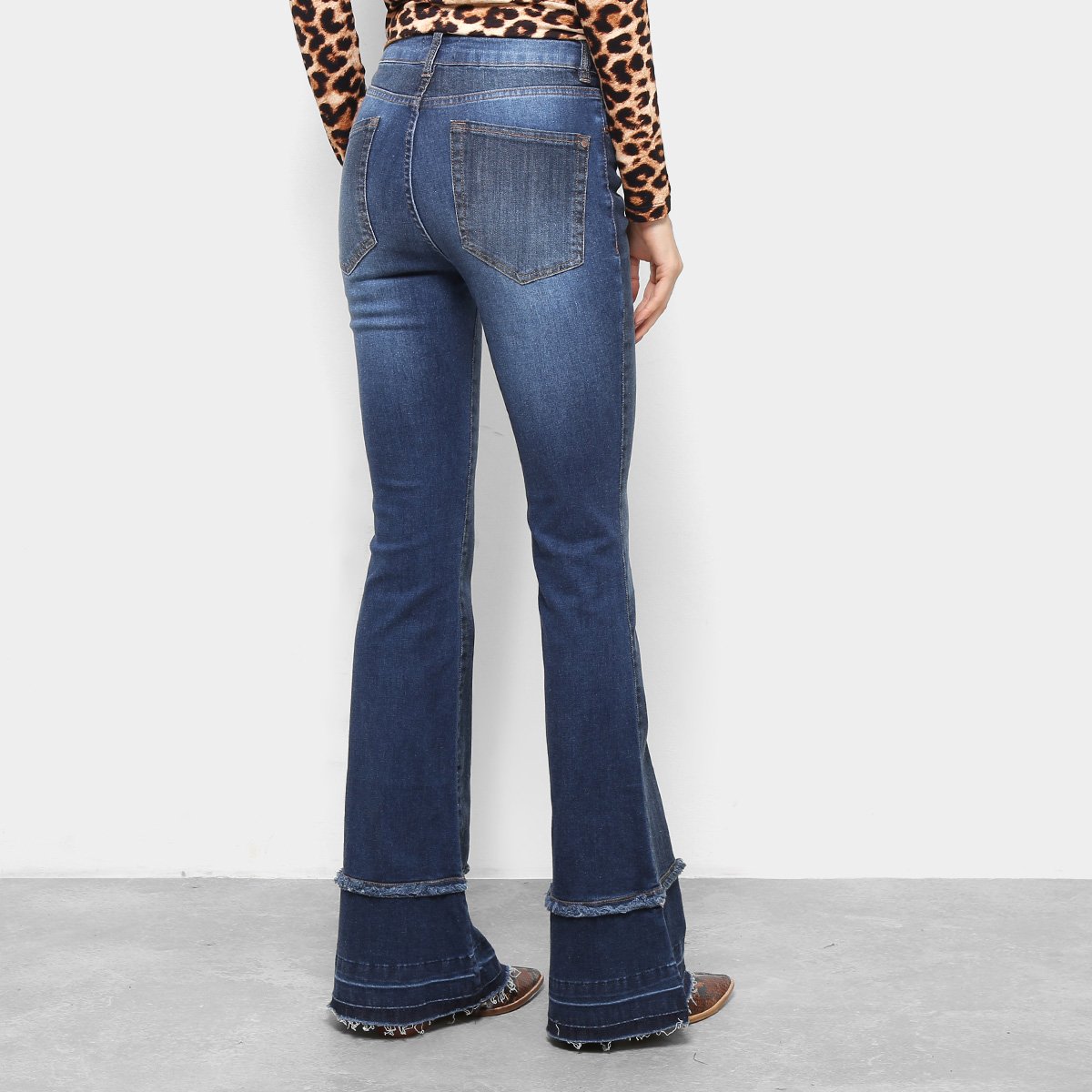 calça jeans cintura media feminina