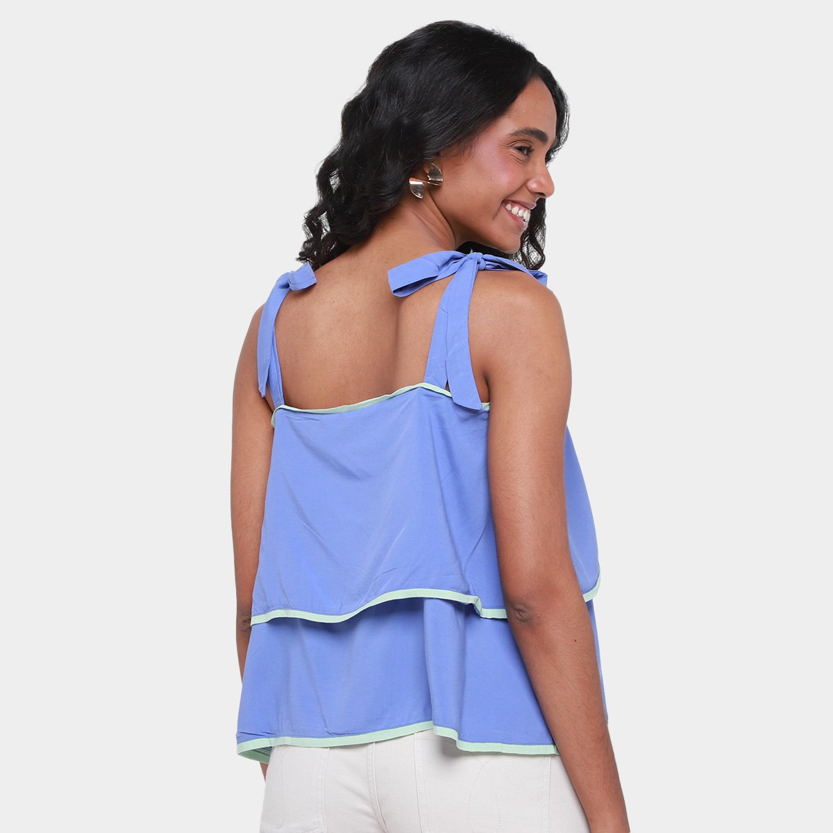 Blusa Assimétrica All Is Love Bossa Flex com Babado Feminina - Tam: M - 1