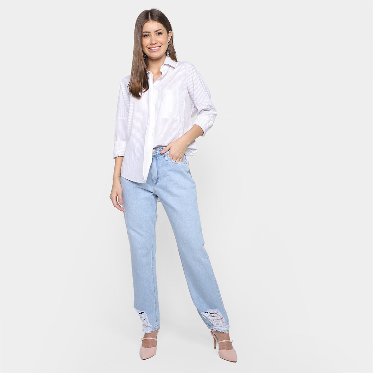 Calça Jeans Reta All Is Love Lucia Cintura Média Feminina - Tam: 38 - 3