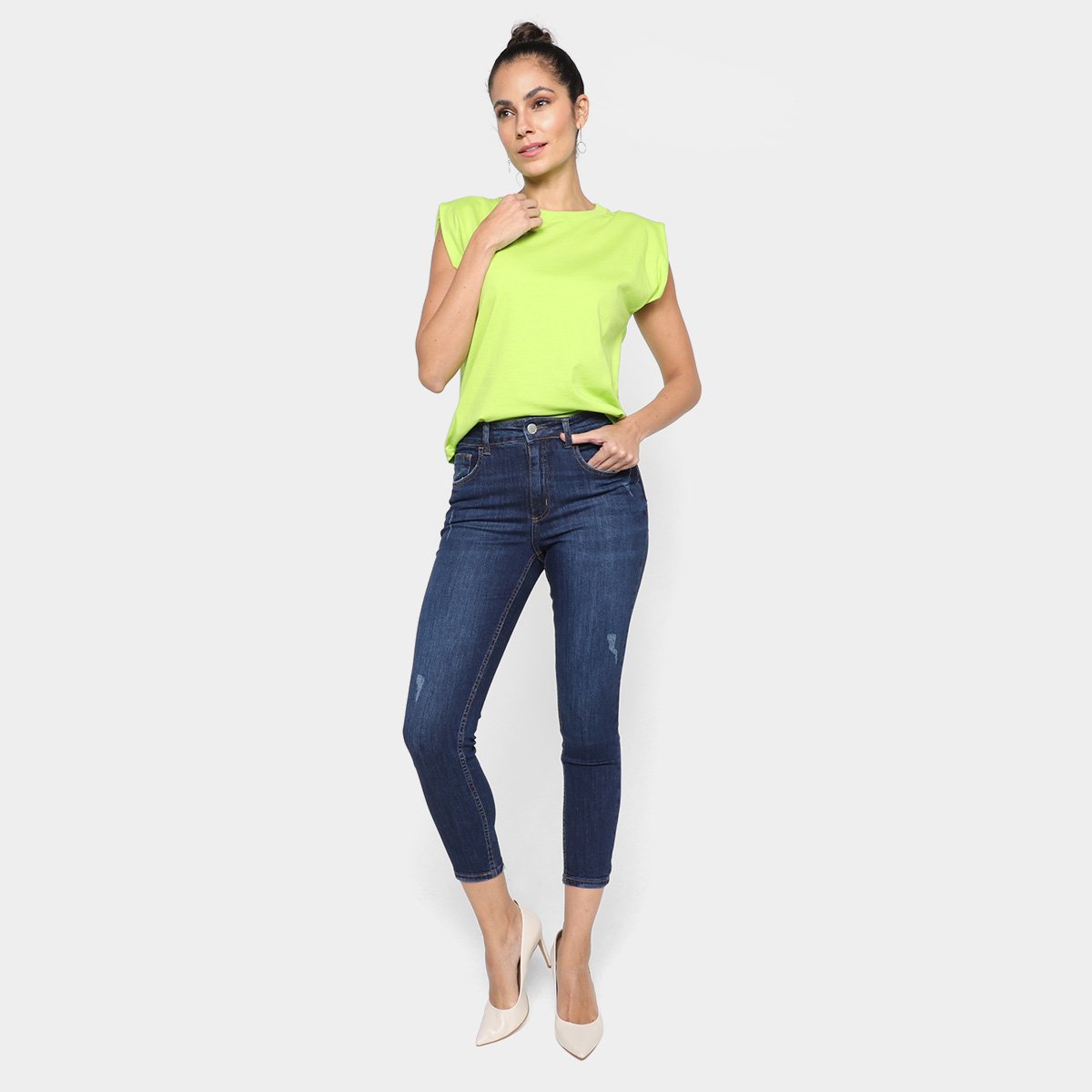 Calça Jeans Hering Skinny Cintura Alta Feminina - Tam: 46 - 1