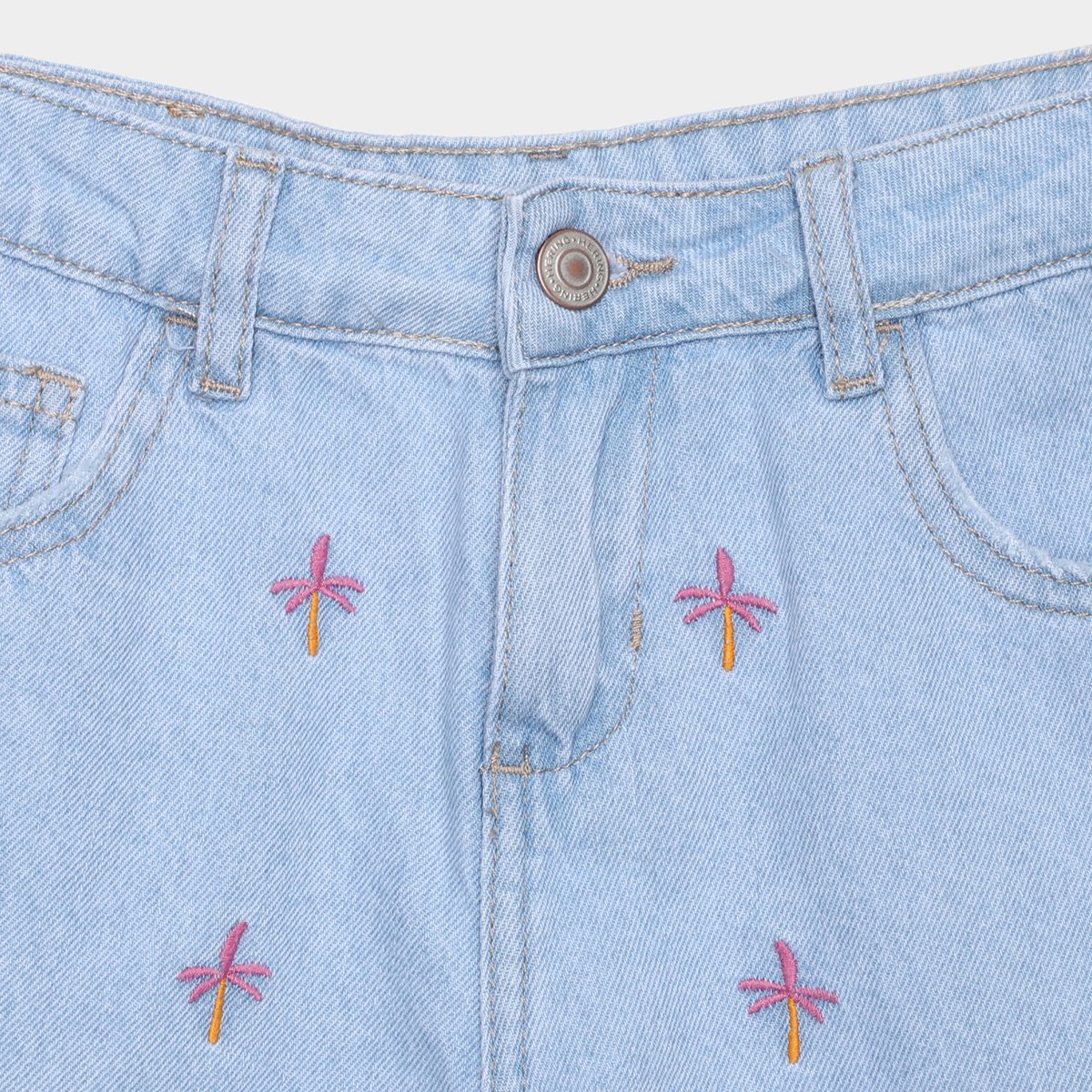 Short Infantil Hering Kids Coqueiro Bordado Menina - Tam: 6A - 1
