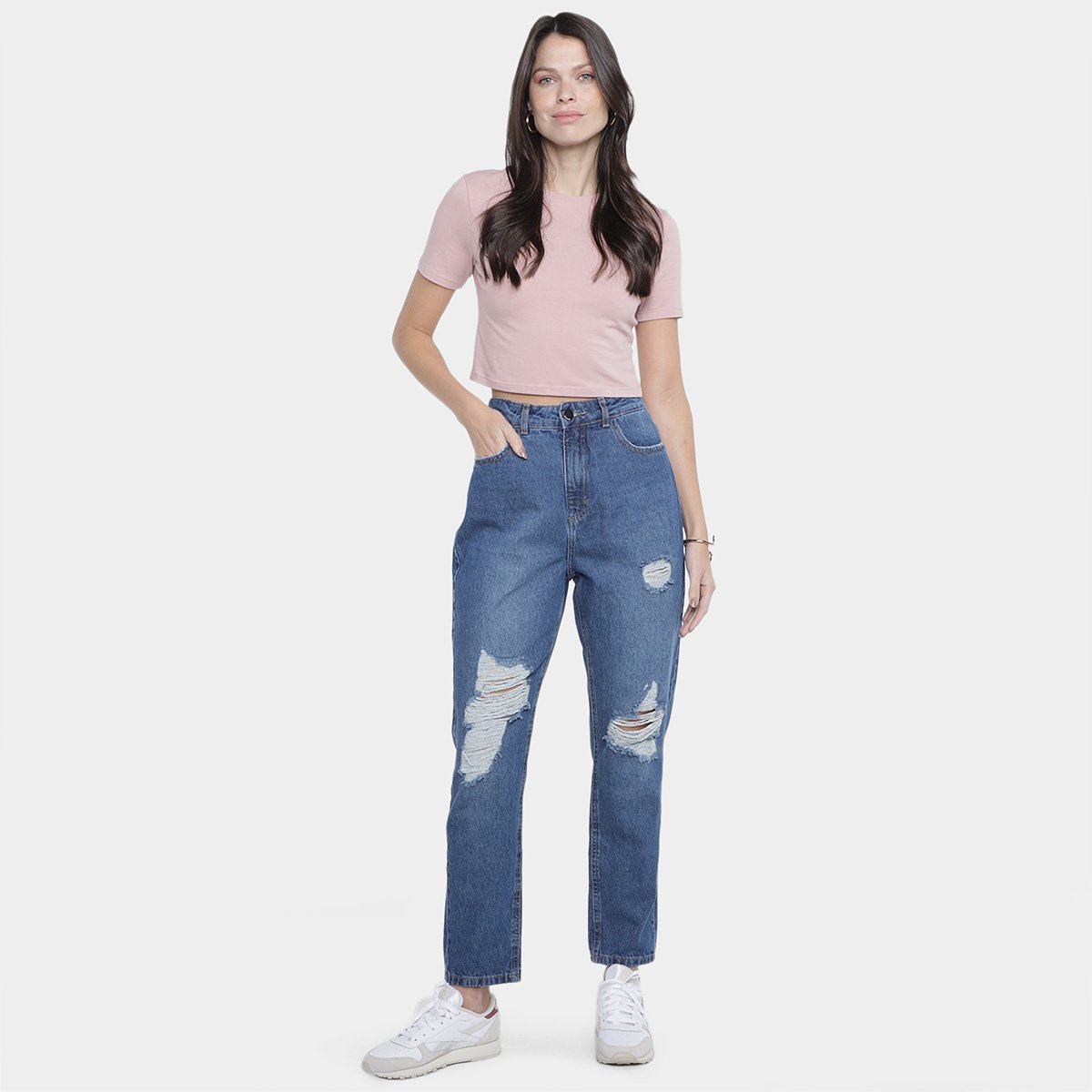 Calça Jeans Hering Mom Destroyed Feminina - Tam: 40 - 3
