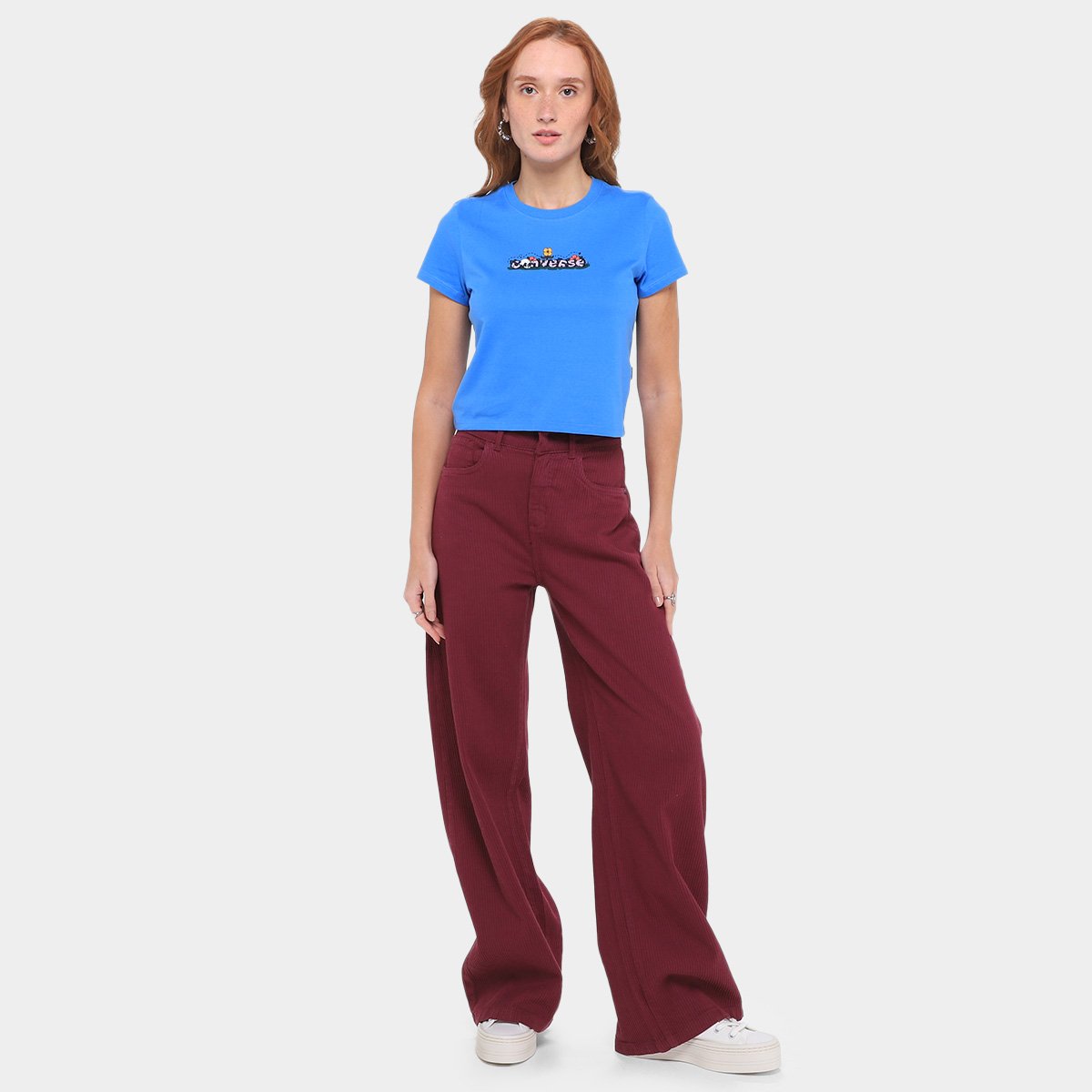 Camiseta Converse Cropped Grap Sta Fit Feminina - Tam: P - 3