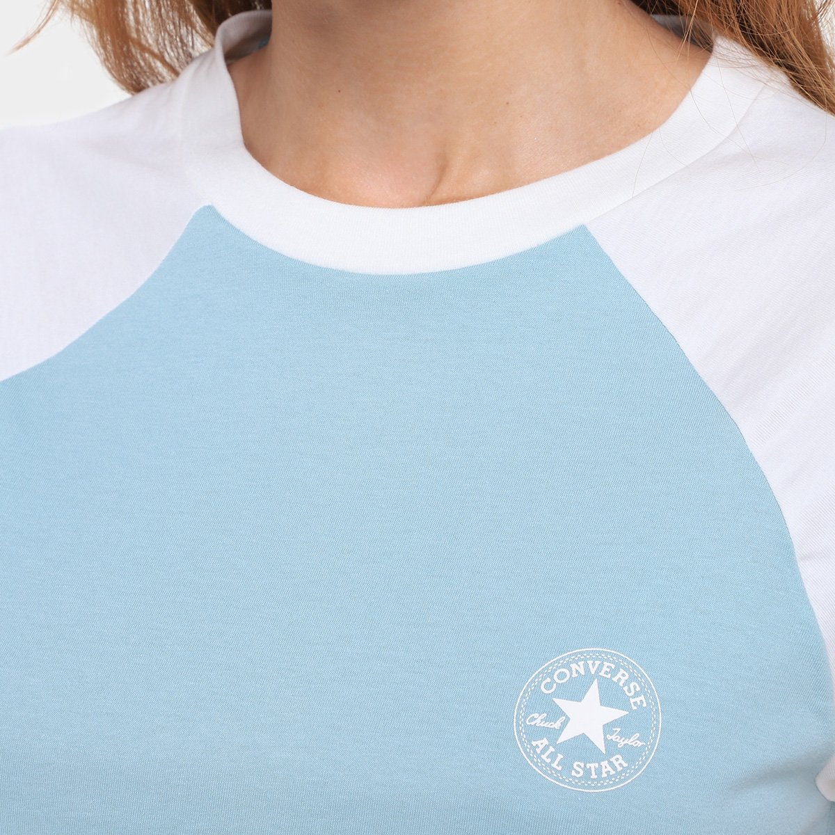 Camiseta Converse Cropped Raglan Pat Feminina - Tam: EP - 2