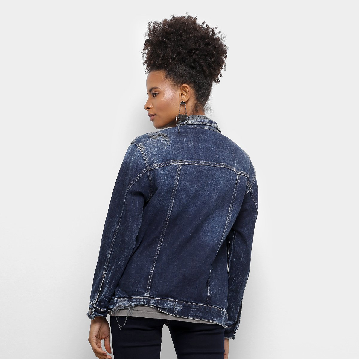 jaqueta jeans colcci destroyed