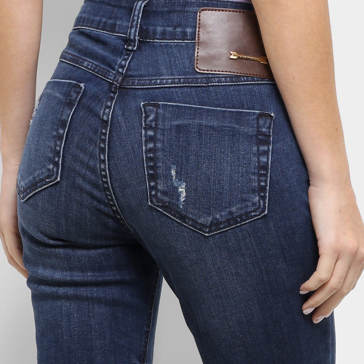 Calça Jeans Skinny Colcci Bia Estonada Puídos Barra Desfiada Cintura Média Feminina - Tam: 34 - 3