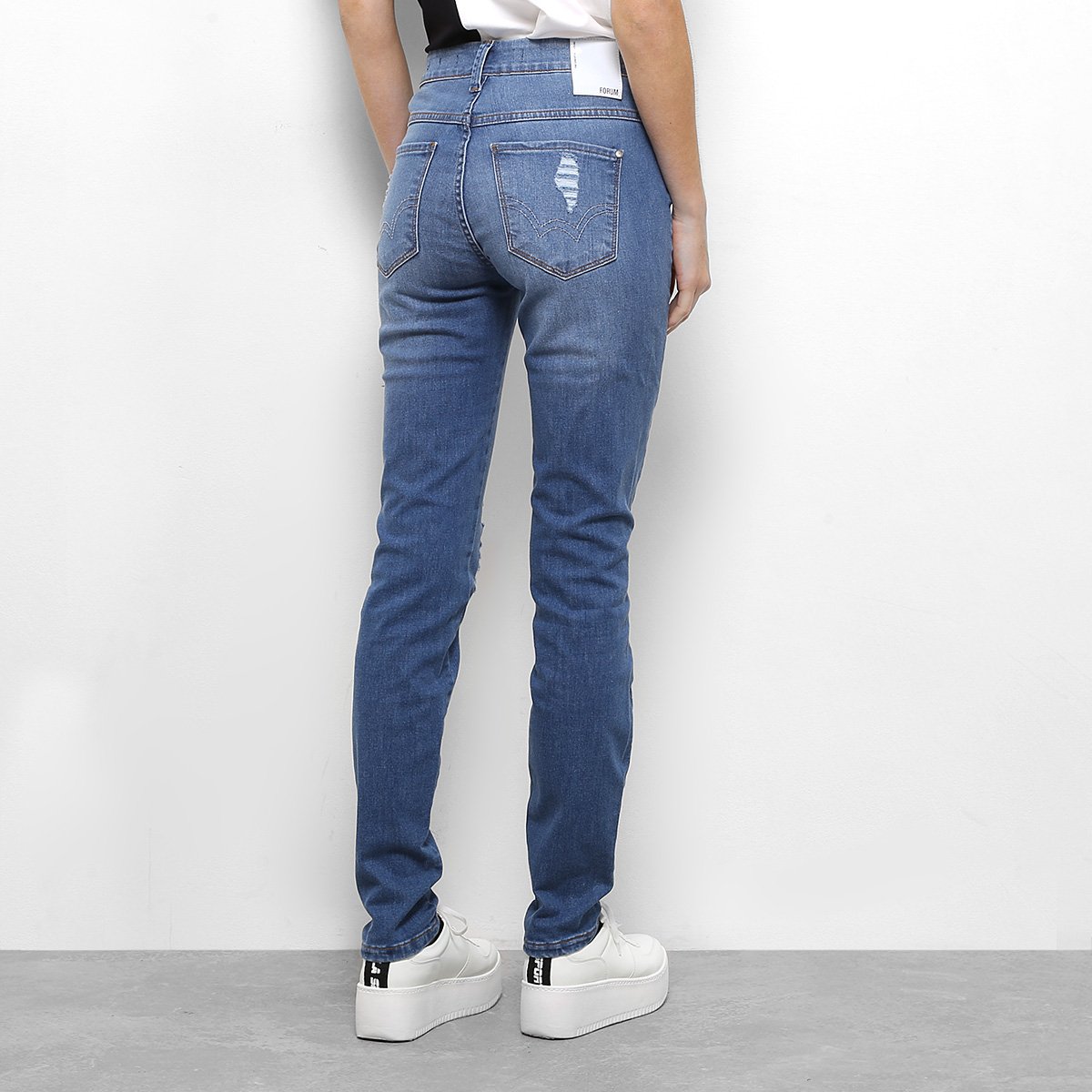 Calça Jeans Skinny Forum Rasgos Cintura Média Feminina - Tam: 36 - 1