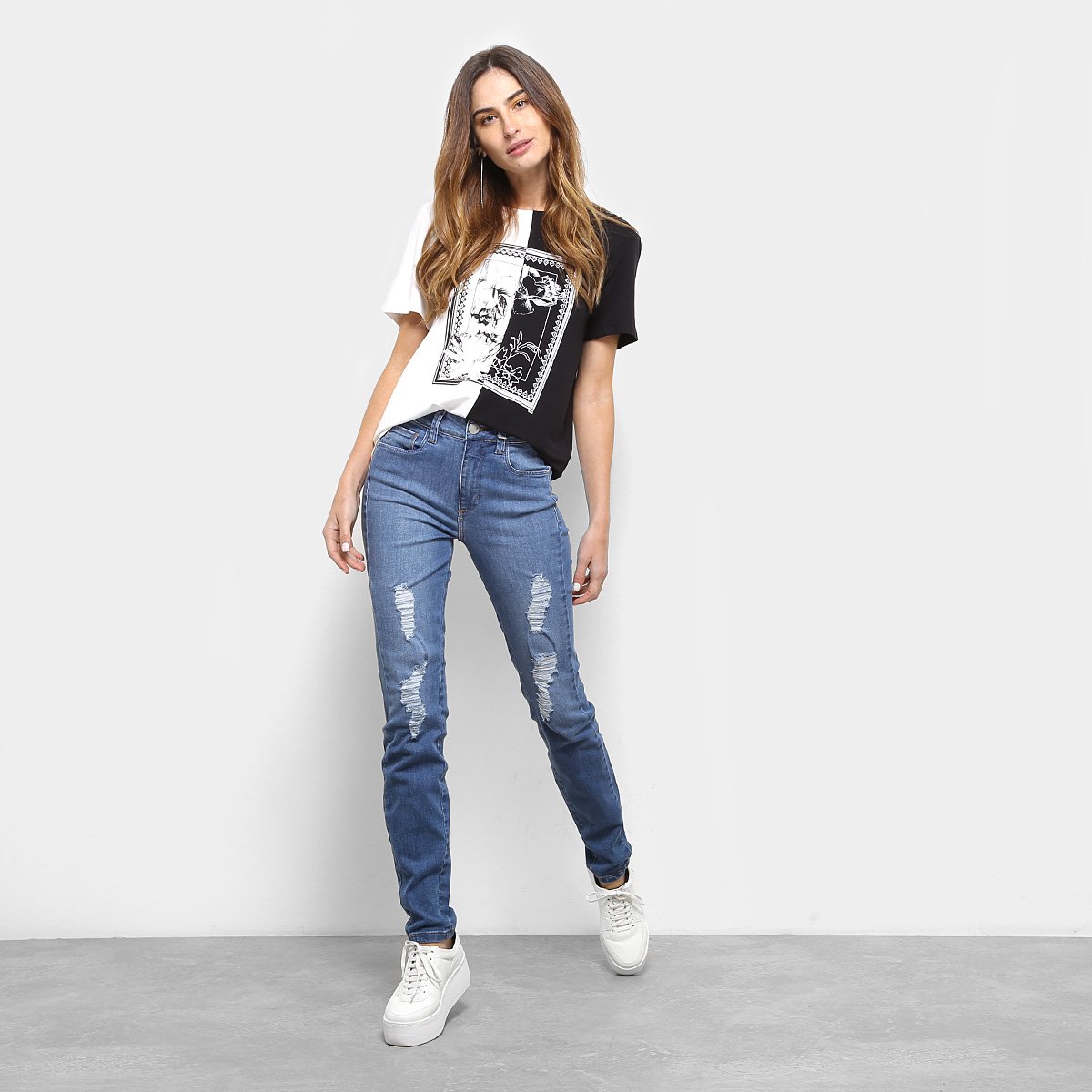Calça Jeans Skinny Forum Rasgos Cintura Média Feminina - Tam: 36 - 2