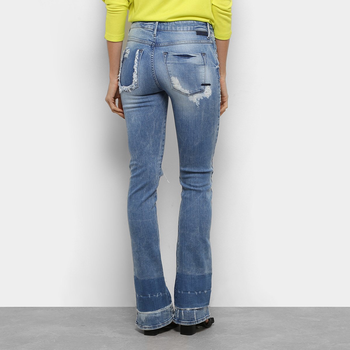 Calça Jeans Flare Forum Rasgos Cintura Alta Feminina - Tam: 34 - 1