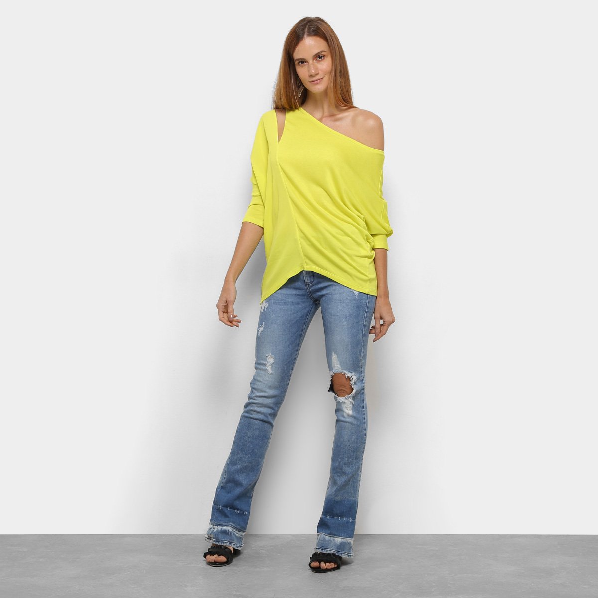 Calça Jeans Flare Forum Rasgos Cintura Alta Feminina - Tam: 34 - 2