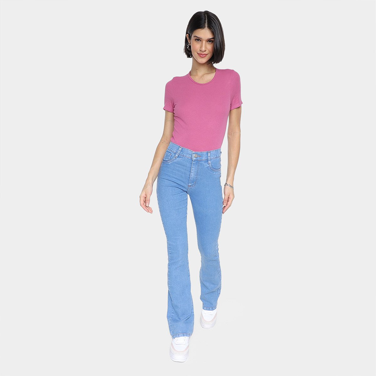 Calça Jeans Boot Cut Sawary Cintura Alta Feminina - Tam: 42 - 3