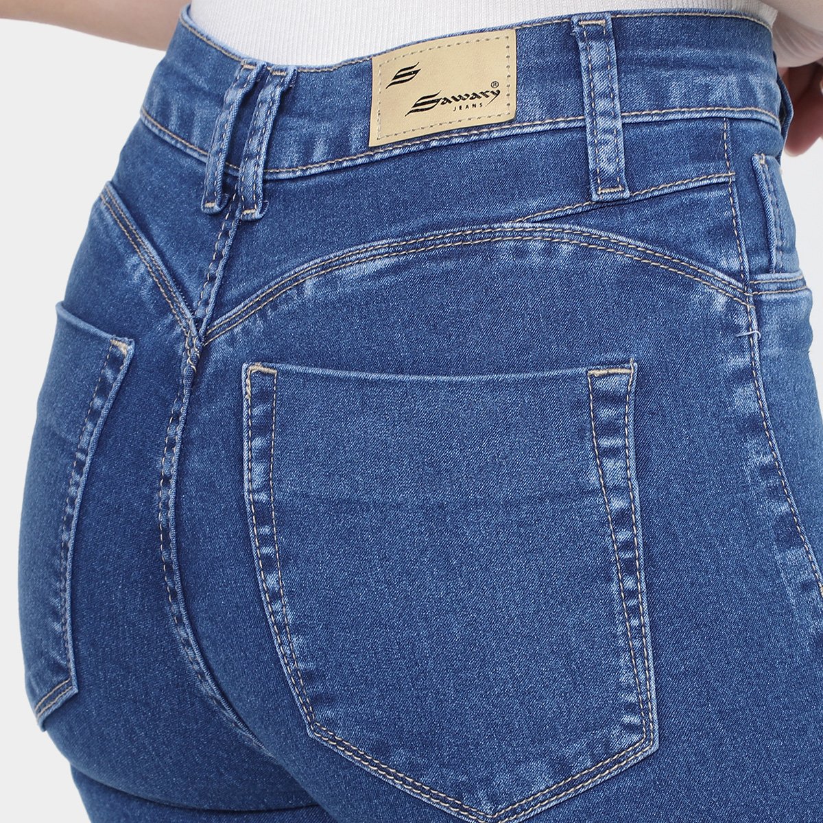 Calça Jeans Sawary Cigarrete Push Up Elastano Feminina - Tam: 36 - 2
