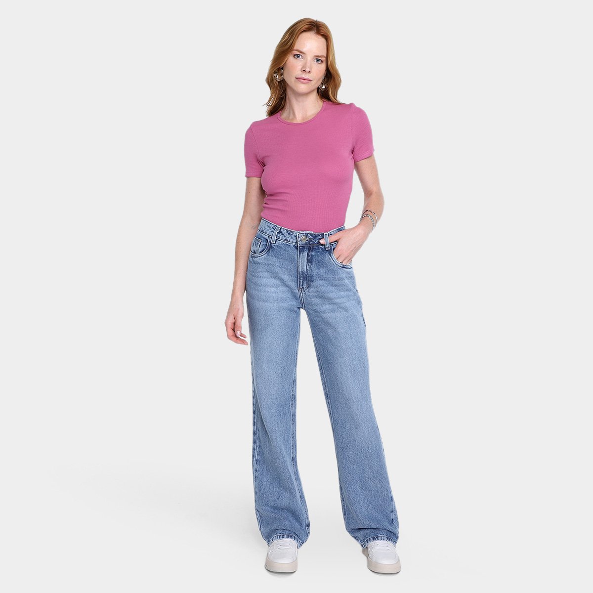 Calça Jeans Reta Sawary Cintura Alta Feminina - Tam: 40 - 3