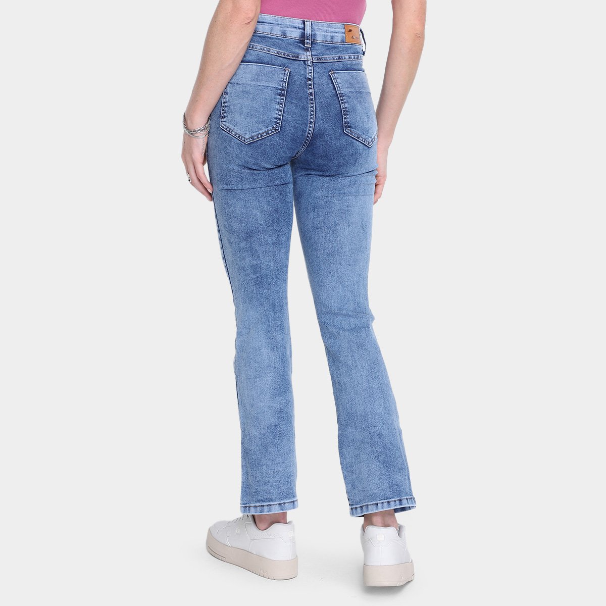 Calça Jeans Reta Sawary Com Fenda Feminina - Tam: 46 - 1