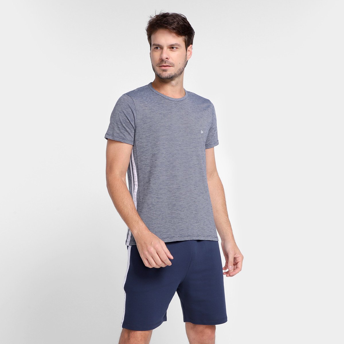 Pijama Adulto Malwee Listras Lateral Curto Masculino