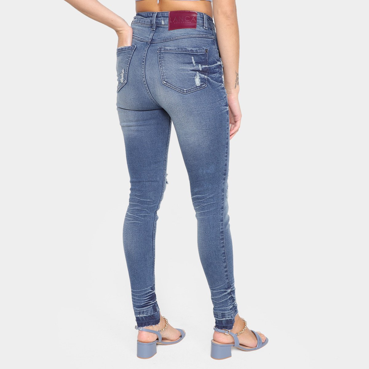 Calça Jeans Skinny Lança Perfume Rasgada Cintura Alta Feminina - Tam: 40 - 2