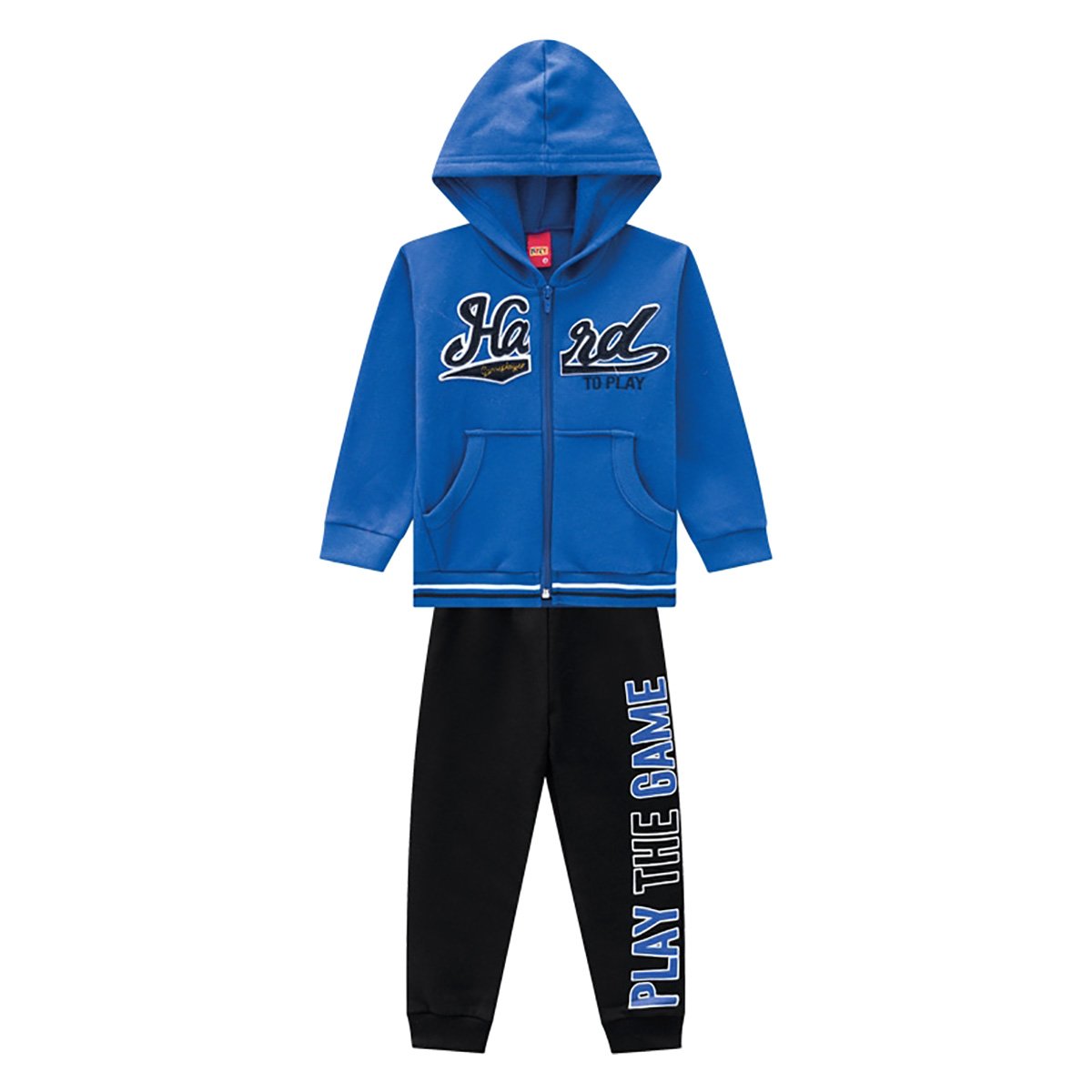 Conjunto Moletom Infantil Kyly Play The Game Blusa Capuz + Calça Masculino