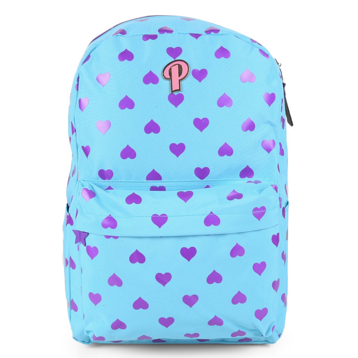 Mochila Escolar Luxcel Princess Corações 18" Feminina