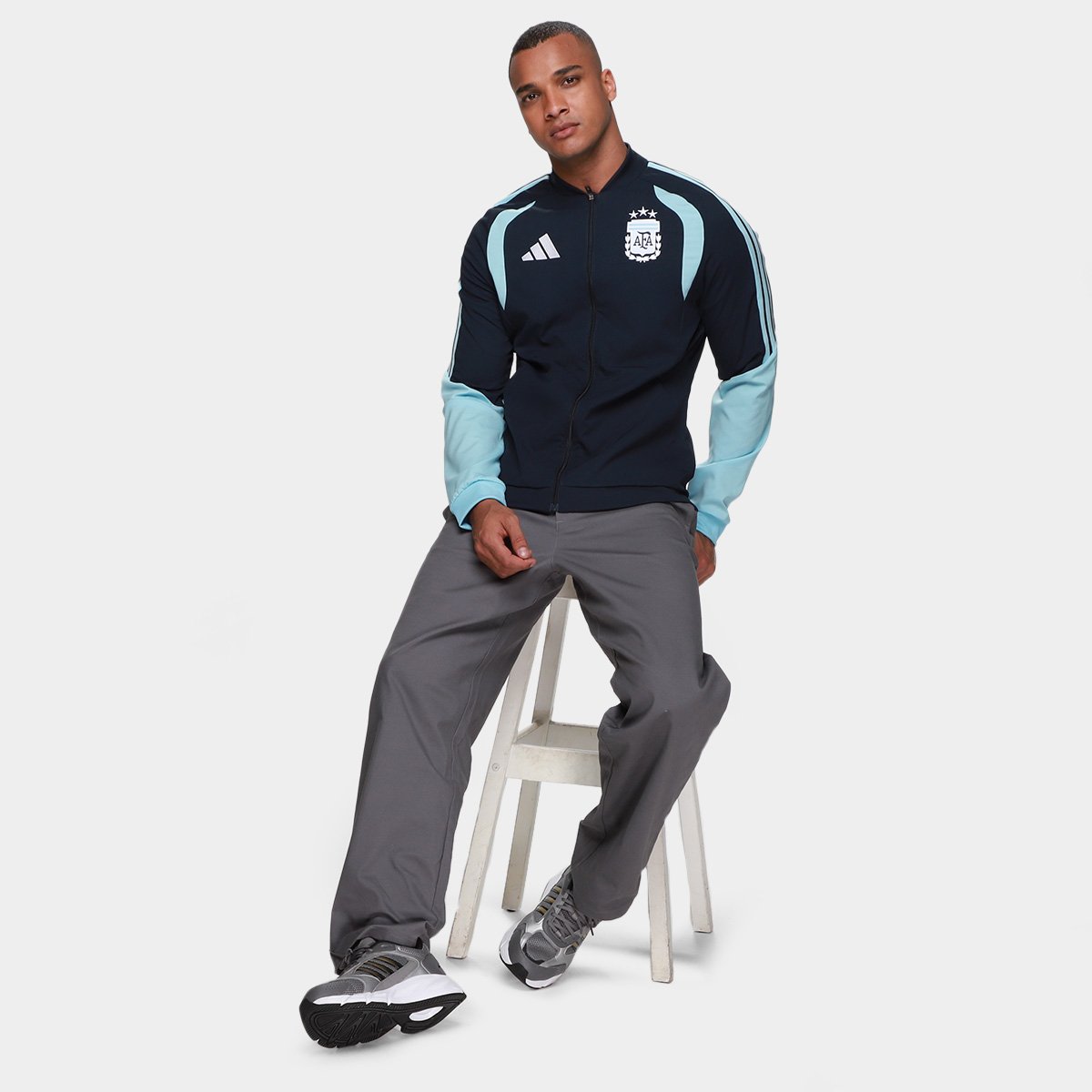 Jaqueta Seleção Apresentação Argentina 2026 Adidas Masculina - Tam: P - 3