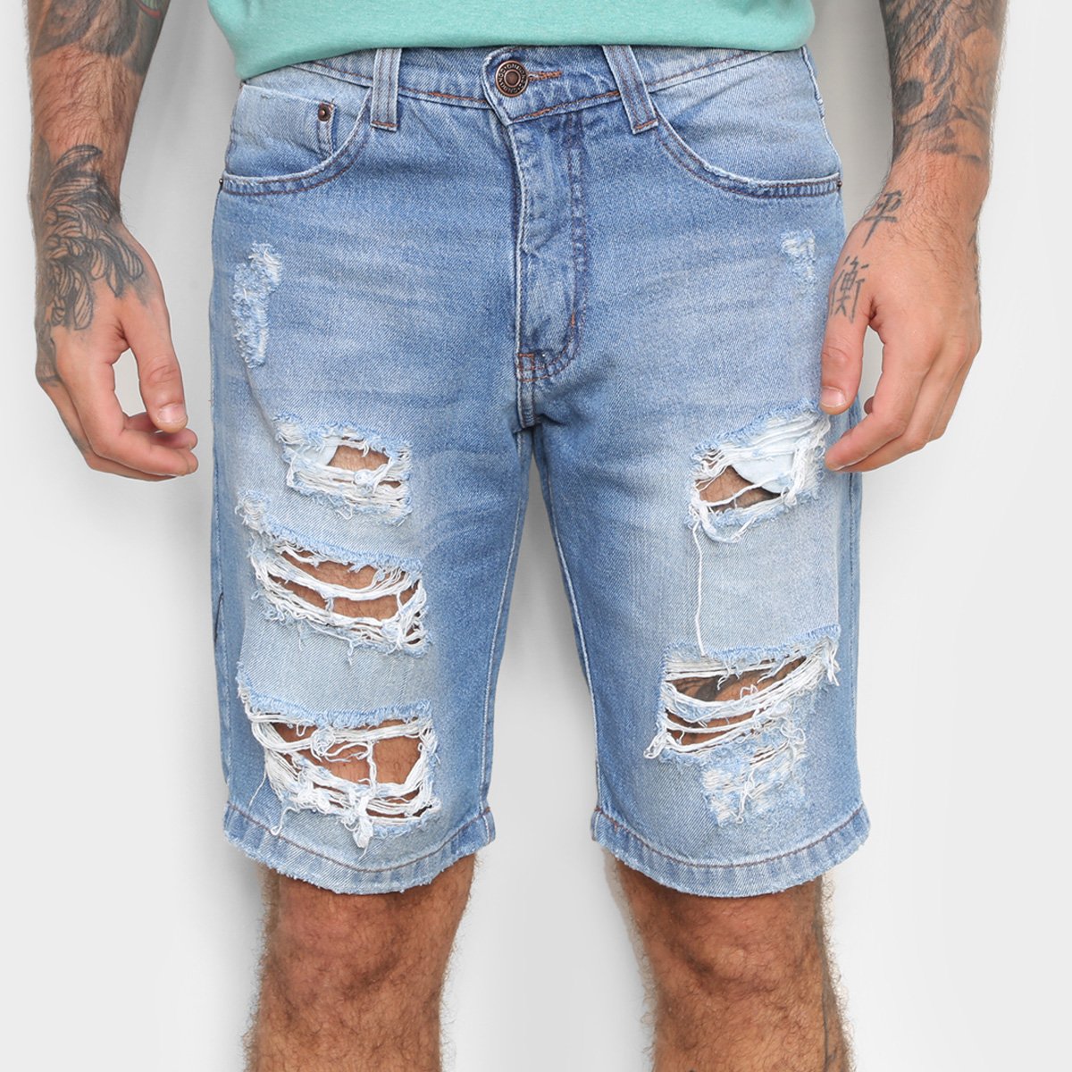 Bermuda Jeans Onbongo Destroyed Masculina