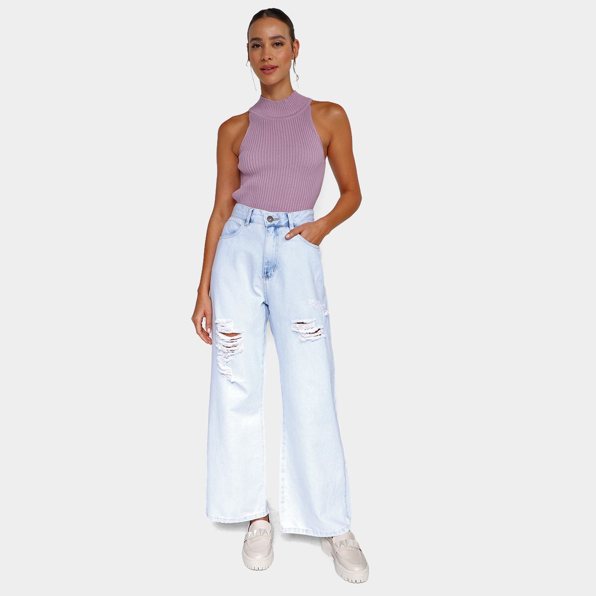 Calça Jeans Polo Wear Wide Leg Feminina - Tam: 40 - 3