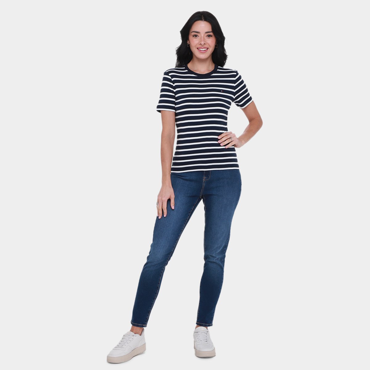 Camiseta Tommy Hilfiger New Slim Cody  Feminina - Tam: M - 3