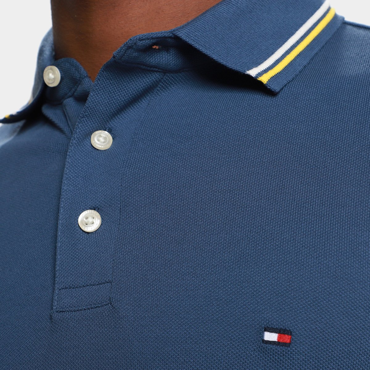 Camisa Polo Tommy Hilfiger Tipped Slim Fit Masculina - Tam: P - 2